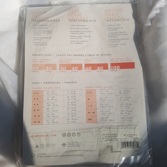 Tan full foot dance tights - Picture 3 of 4